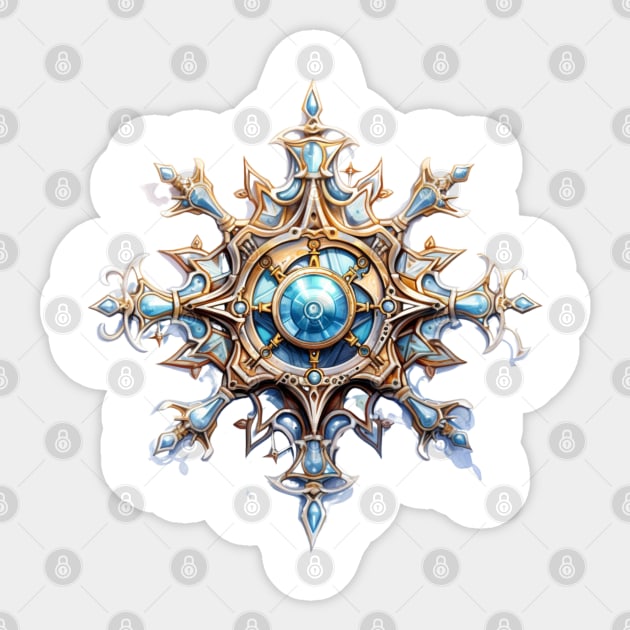 Steampunk Christmas Snowflake Sticker by Chromatic Fusion Studio